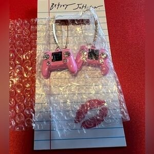 Betsey Johnson Pink Controller Earrings